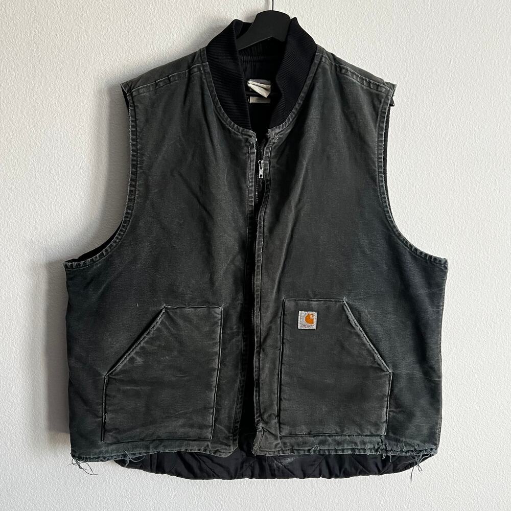 Carhartt faded black work wear vest